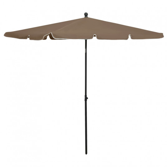 Sodo skėtis nuo saulės su stulpu, taupe spalvos, 210x140cm