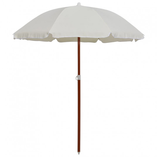 Skėtis nuo saulės su plieniniu stulpu, smėlio spalvos, 180cm