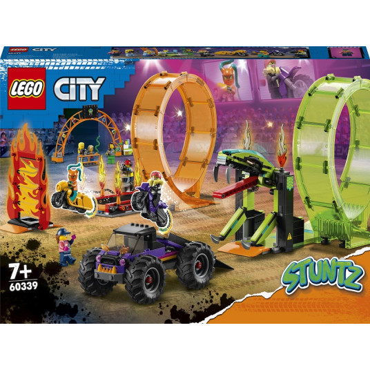  LEGO® 60339 CITY Kaskadinių triukų arena su dviguba kilpa 