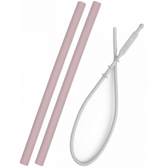MINIKOIOI šiaudeliai su valymo šepetėliu FLEXI, 2 vnt., Pinky Pink, 101110003