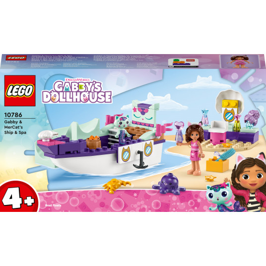 LEGO® 10786 Gabby's Dollhouse Gabės ir katytės undinėlės laivas bei vandens pramogos