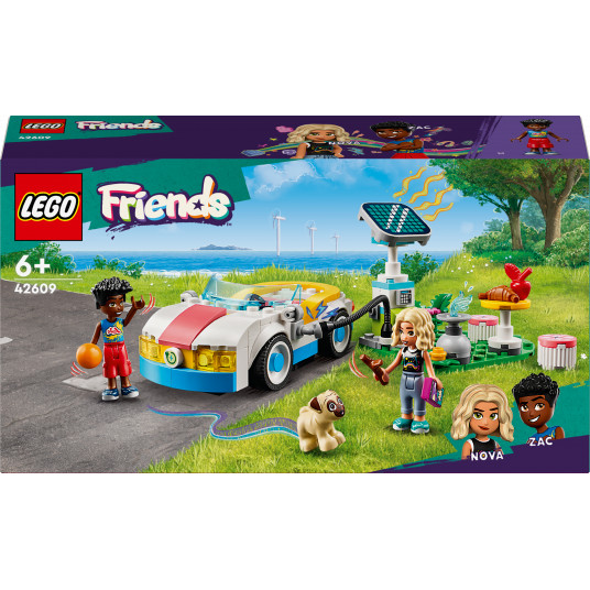 LEGO® 42609 Friends Elektrinis automobilis ir įkrovimo stotelė