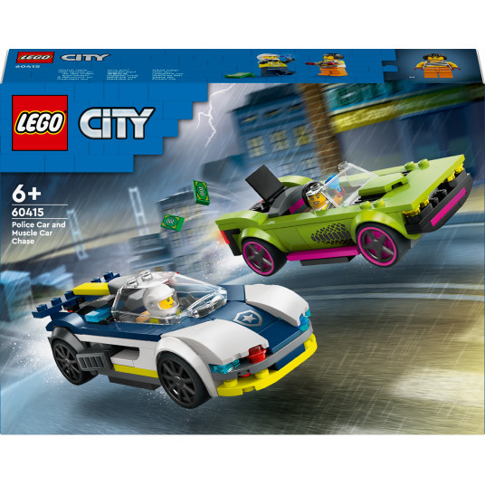 LEGO® 60415 City Policijos automobilis ir galingo automobilio gaudynės
