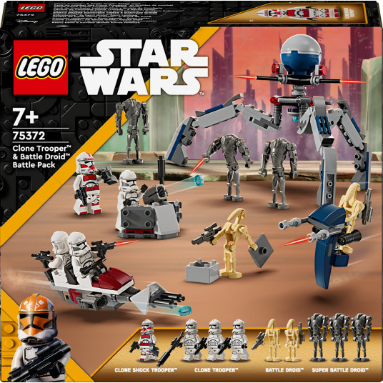 LEGO® 75372 Star Wars™ Klonų kario ir kovinio droido kovos rinkinys