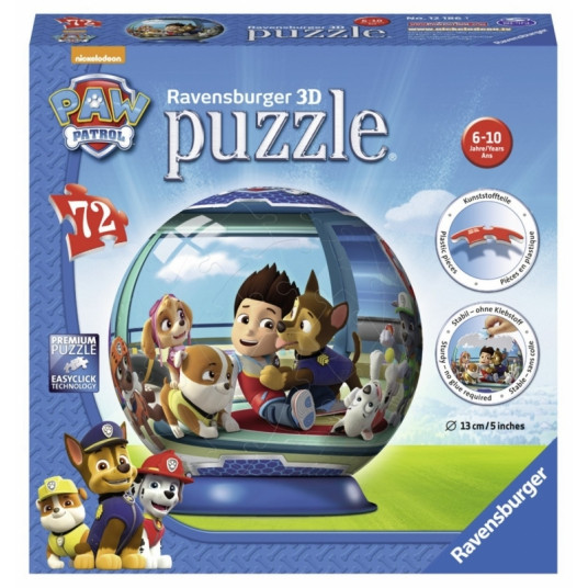  Ravensburger dėlionė "3D Puzzle ball: Paw Patrol" 