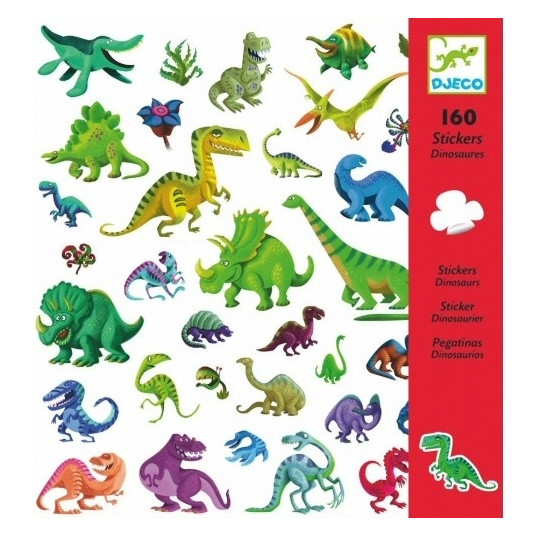  Djeco lipdukai "Dinozaurai", 160 vnt. DJ08843 