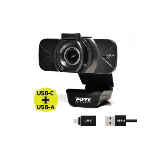  PORT DESIGNS FHD Webcam 900078 Black, USB 