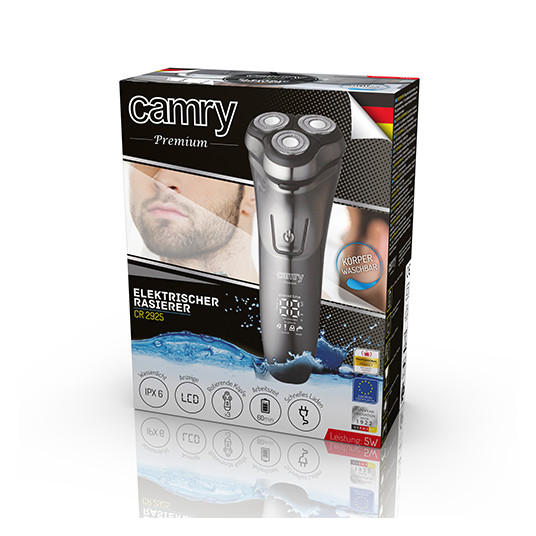  Camry Shaver CR 2925 Cordless, Charging time 1.5 h, Number of shaver heads/blades 3, Grey 