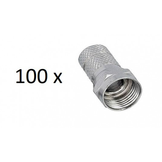  Jungtis F-6,5mm užsukama 1pak/100vnt.  Silver 