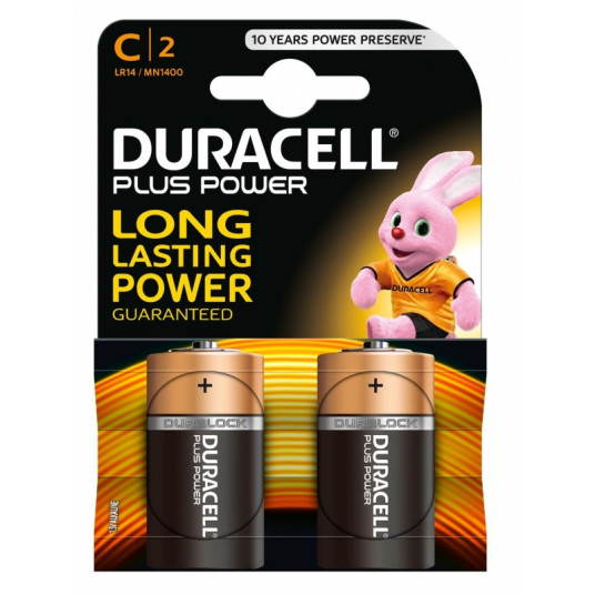  Elementas DURACELL R14 1.5V Plus Power 