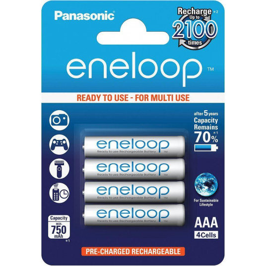  Elementas PANASONIC ENELOOP 4 AAA 750 mAh 