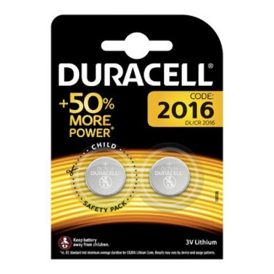  Elementas DURACELL Lithium CR2016 2vnt 