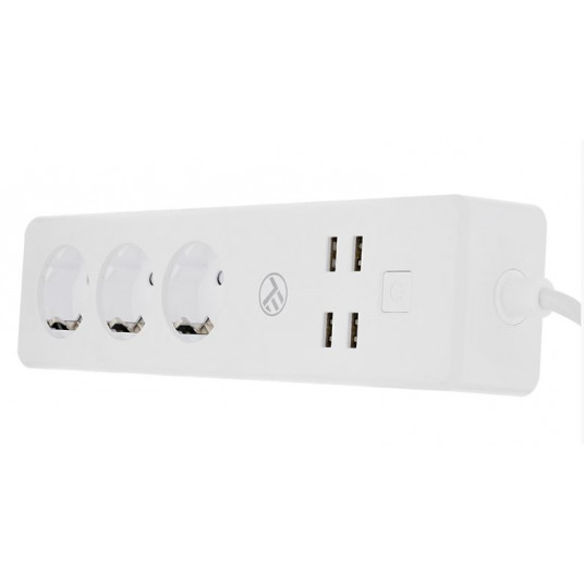  Tellur WiFi Power Strip, 3 Outlets, 4*USB 4A, 2200W, 10A, 1.8m 