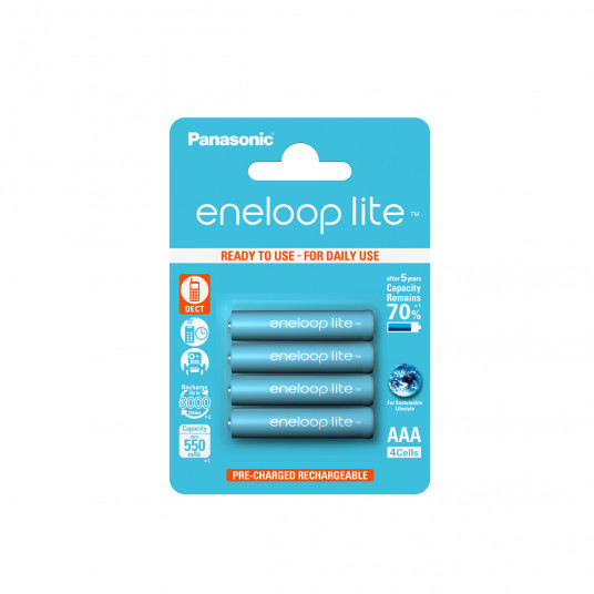  Panasonic BK-4LCCE-4BE AAA/HR03, 550 mAh, Ni-MH, 4 x AAA pc(s) 