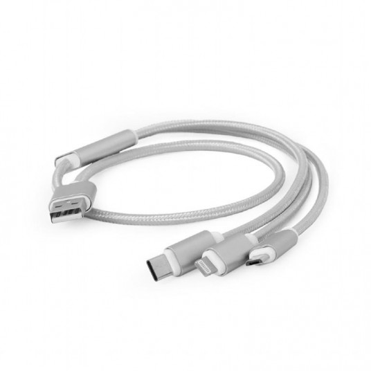  CABLE USB CHARGING 3IN1 1M/SILV CC-USB2-AM31-1M-S GEMBIRD 