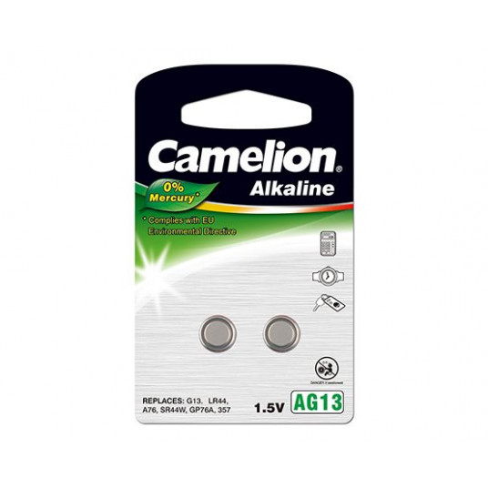  Camelion AG13/LR44/357, Alkaline Buttoncell, 2 pc(s) 