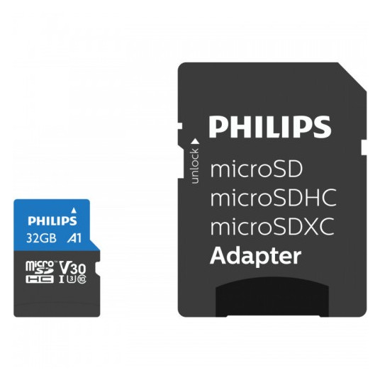  Philips MicroSDHC Card 32GB Class 10 UHS-I U3 incl. Adapter 