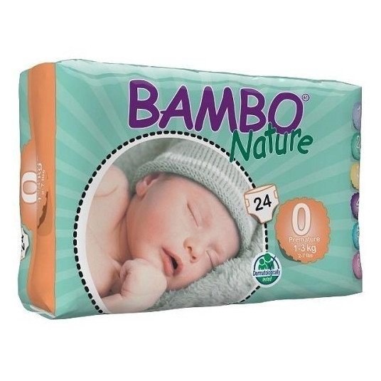 BAMBO NATURE sauskelnės Premature 1-3 kg, 24 vnt./pak.