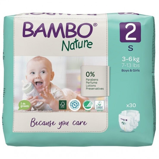 BAMBO NATURE ekol. sauskelnės 2 (3-6 kg), 30 vnt./pak.