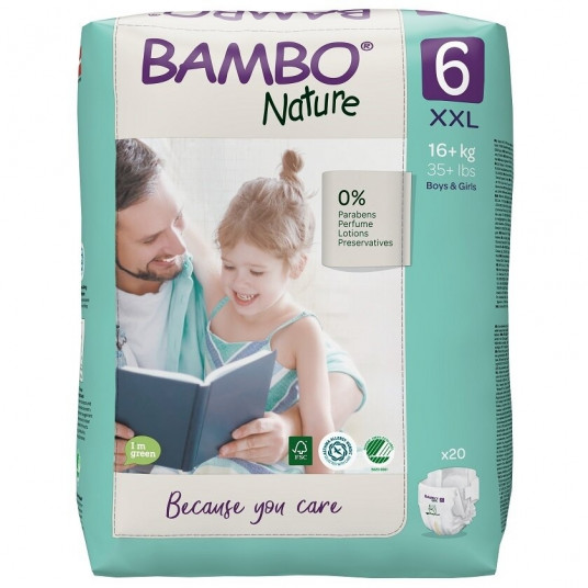 BAMBO NATURE ekol. sauskelnės 6 (16+ kg), 20 vnt./pak.