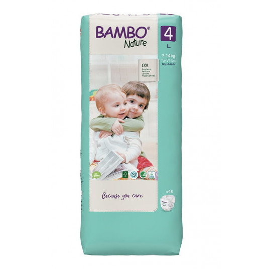 BAMBO NATURE ekol. sauskelnės 4 (7-14 kg), 48 vnt./pak.