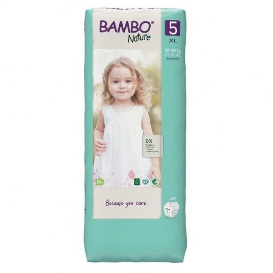 BAMBO NATURE ekol. sauskelnės 5 (12-18 kg), 44 vnt./pak.