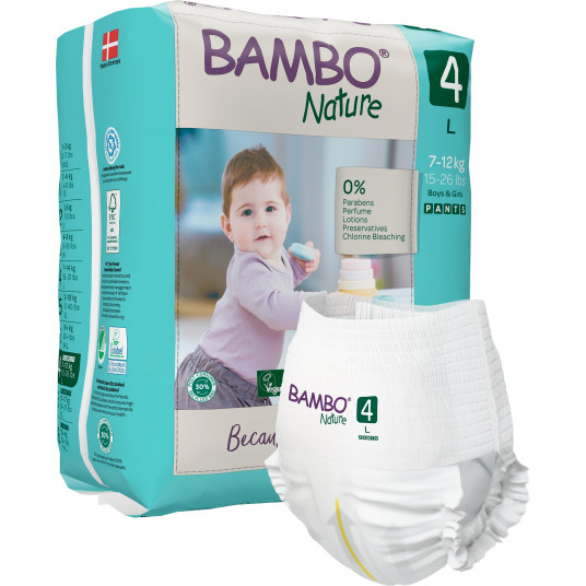 BAMBO NATURE ekol. sauskelnės-kelnaitės 4 (7-12 kg,) 20 vnt./pak.