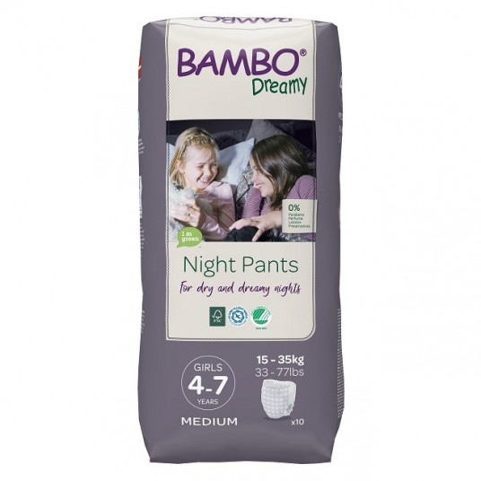  BAMBO DREAMY NIGHT ekol. sausk-keln. 4-7 Girl (15-35 kg), 10 vnt./pak. 