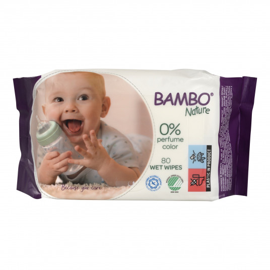  BAMBO Nature Drėgnos servetėlės, 80 vnt. 