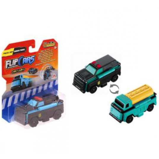  FLIPCARS 2-in-1 mašinėlė Police Jeep & Tanker Truck, EU463875-08 