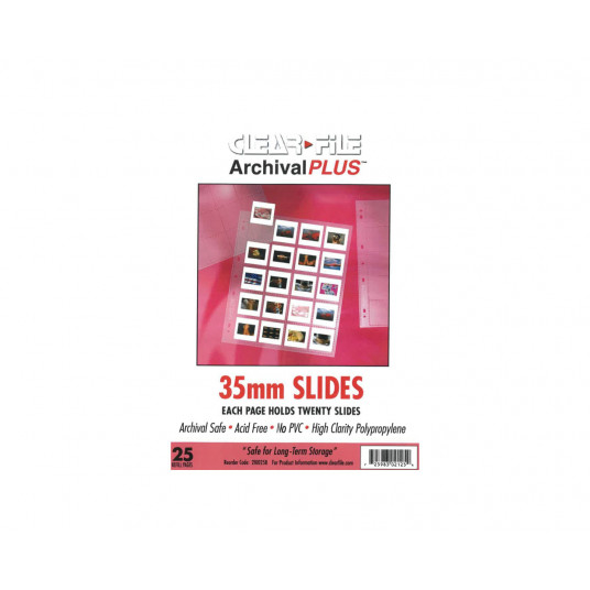  Clearfile PP slide film sleeves 35mm, fits 20 slide film, (25 sheets) CF25B 