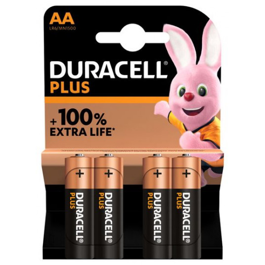  Elementas DURACELL R6 AA 1.5V 100% Plus Power 