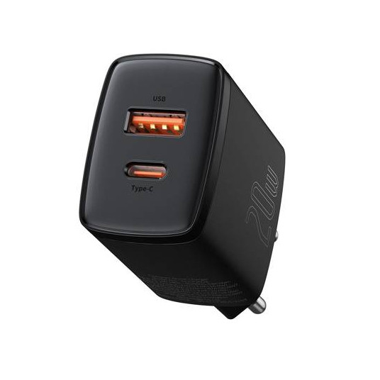 Baseus Compact Quick Charger USB and USB-C 20W EU