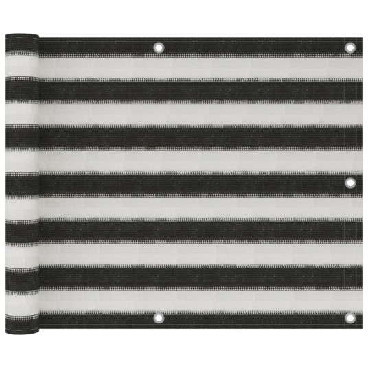 Balkono pertvara, antracito ir baltos spalvos, 75x300cm, HDPE