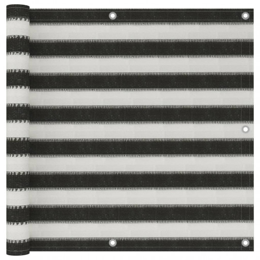 Balkono pertvara, antracito ir baltos spalvos, 90x500cm, HDPE