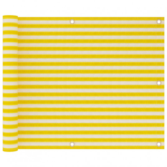  Balkono pertvara, geltonos ir baltos spalvos, 75x300cm, HDPE 