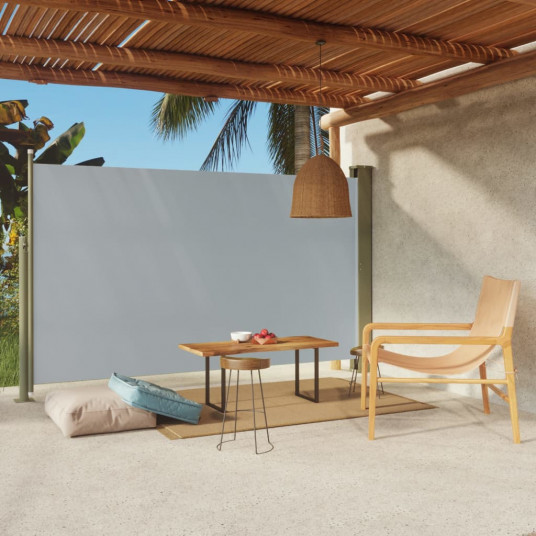 Ištraukiama šoninė kiemo pertvara, pilkos spalvos, 180x300cm