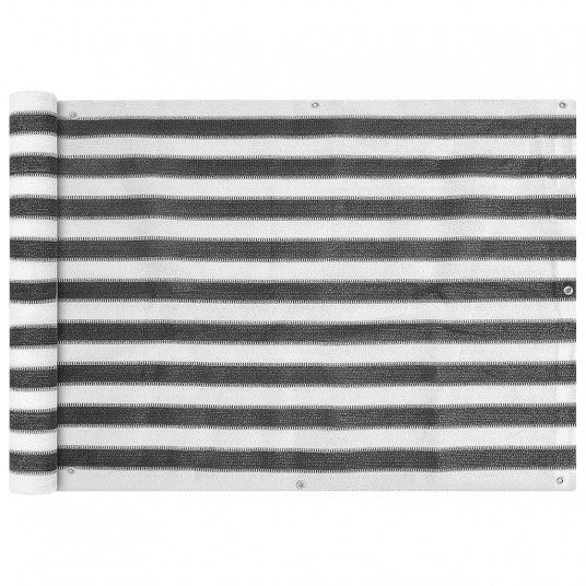 Balkono Pertvara, HDPE, 75x600 cm, Antracito ir Baltos Spalvos