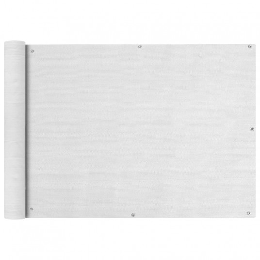 Balkono Pertvara, HDPE, 75x600 cm, Baltos Spalvos