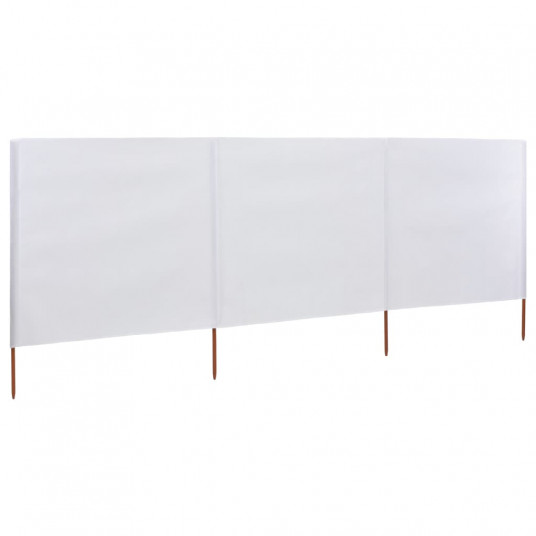  Uždanga nuo vėjo, balta, 400x120cm, audinys, 3 plokštės 
