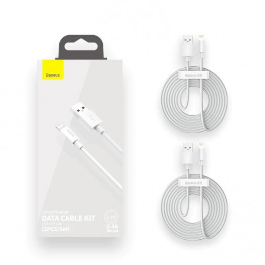  CABLE LIGHTNING TO USB 1.5M/2PCS WHITE TZCALZJ-02 BASEUS 