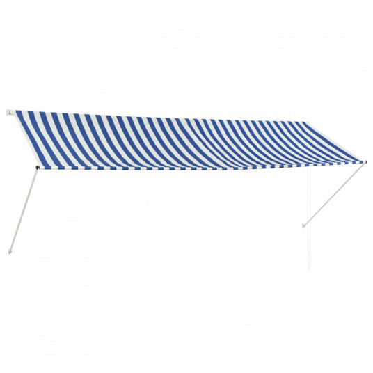  Ištraukiama markizė, mėlynos ir baltos spalvos, 350x150cm 