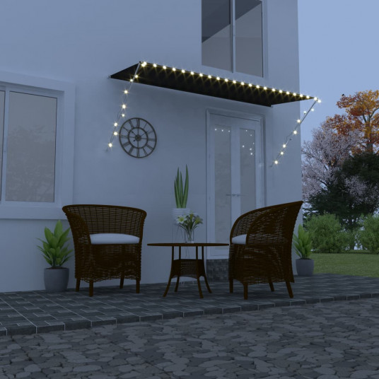  Ištraukiama markizė su LED, antracito spalvos, 300x150cm 