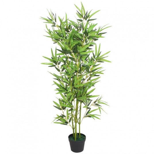  Dirbtinis bambuko augalas su vazonu, 120 cm, žalias 