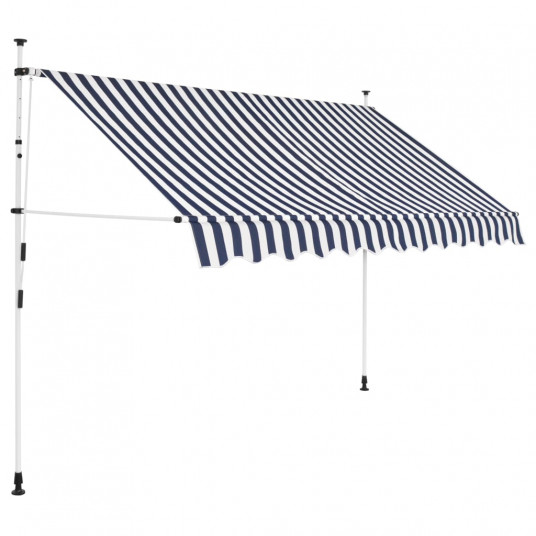  Rankiniu būdu ištraukiama markizė, mėlyni/balti dryžiai, 250cm 