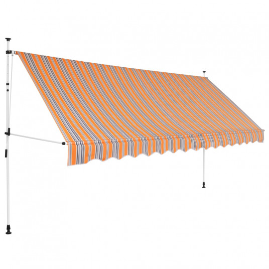  Rankiniu būdu ištraukiama markizė, geltoni/mėlyni dryžiai, 400cm 