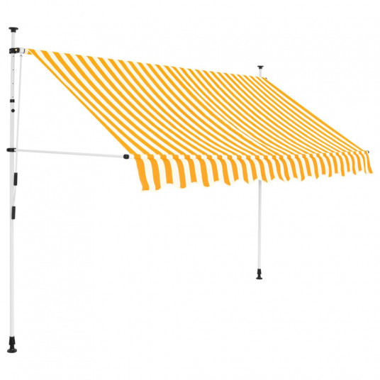 Rankiniu būdu ištraukiama markizė, oranžiniai/balti dryžiai, 250cm