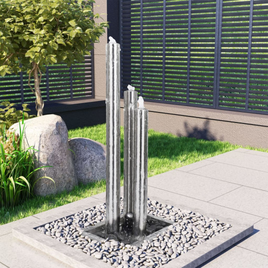  Sodo fontanas, sidabrinis, 48x34x123cm, nerūdijantis plienas 
