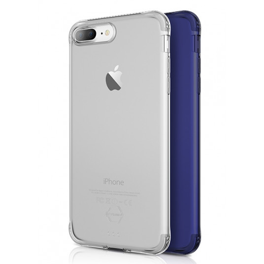  Protective Gel case Zero Gel 2 Pack for iPhone 7 plus (Blue steel and transparent) 
