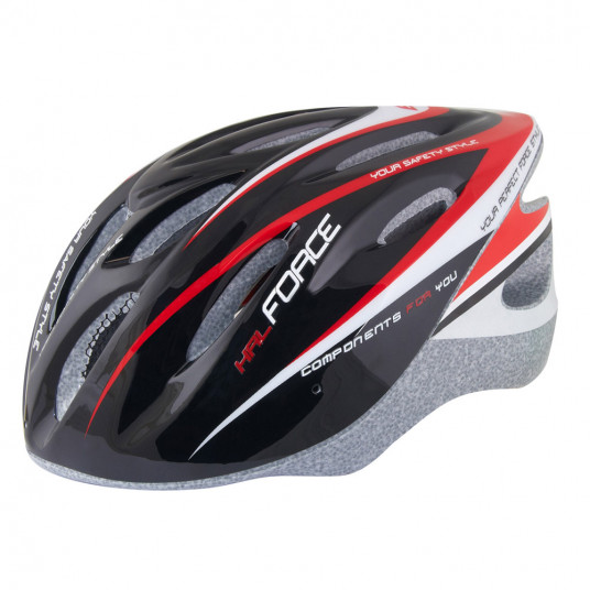  Šalmas FORCE Hal 48-54cm XS-S (juoda/raudona/balta) 